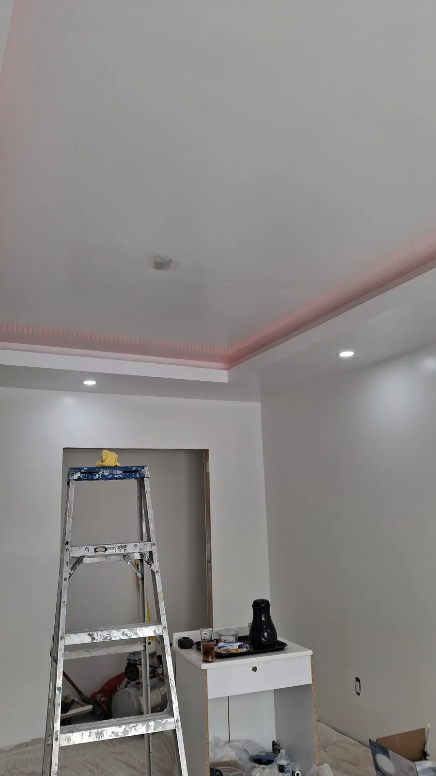 Interior room being prepared and painted